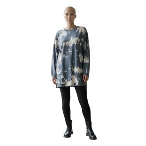 HASHTAG In Trend Woman’s Tie Dye Long Sleeve Sweatshirt Maxi Tunic Size Small